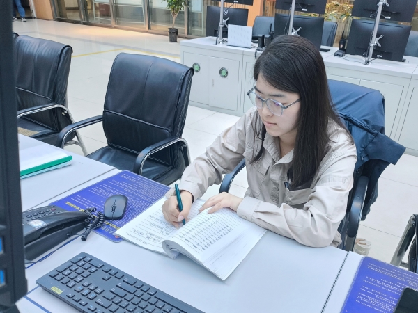 2025年彬州公司中修，女职工认真记录数据.jpg